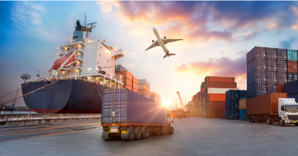 Image of a ship and containers